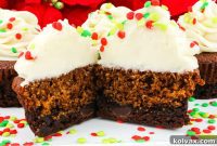 Chocolate Gingerbread Fudge Cupcakes