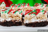 Fudgy Christmas Krispie Bars