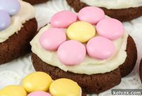 Colorful M and M Flower Chocolate Cookies