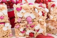Sweetheart M&M Rice Krispie Bars