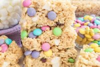 Festive Spring M and M Krispie Bars