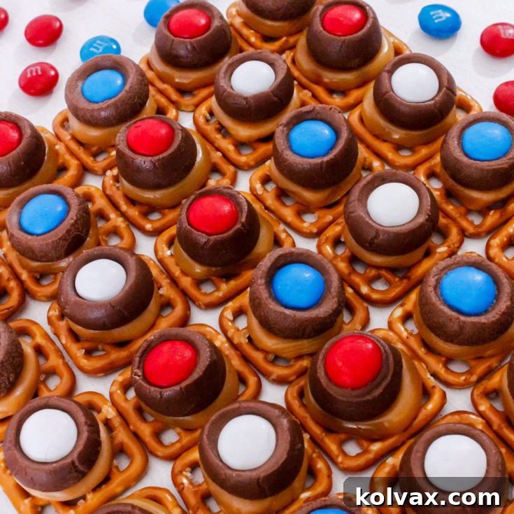 Patriotic Caramel Pretzel Bites
