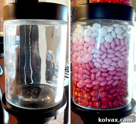 Displaying Your Finished Candy Jar with Delicious Treats