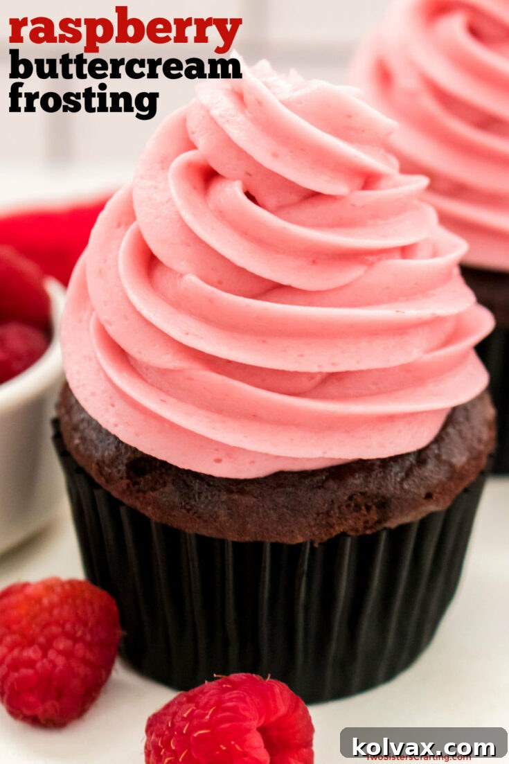 Pinnable image of Raspberry Buttercream Frosting