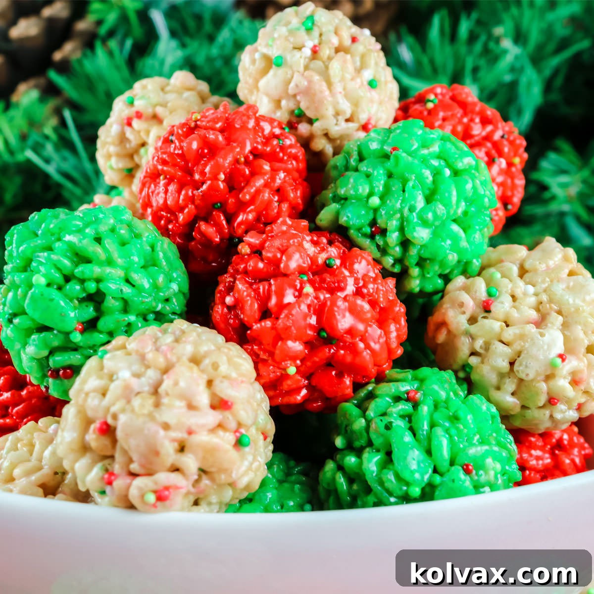 Christmas Rice Krispie Treat Bites
