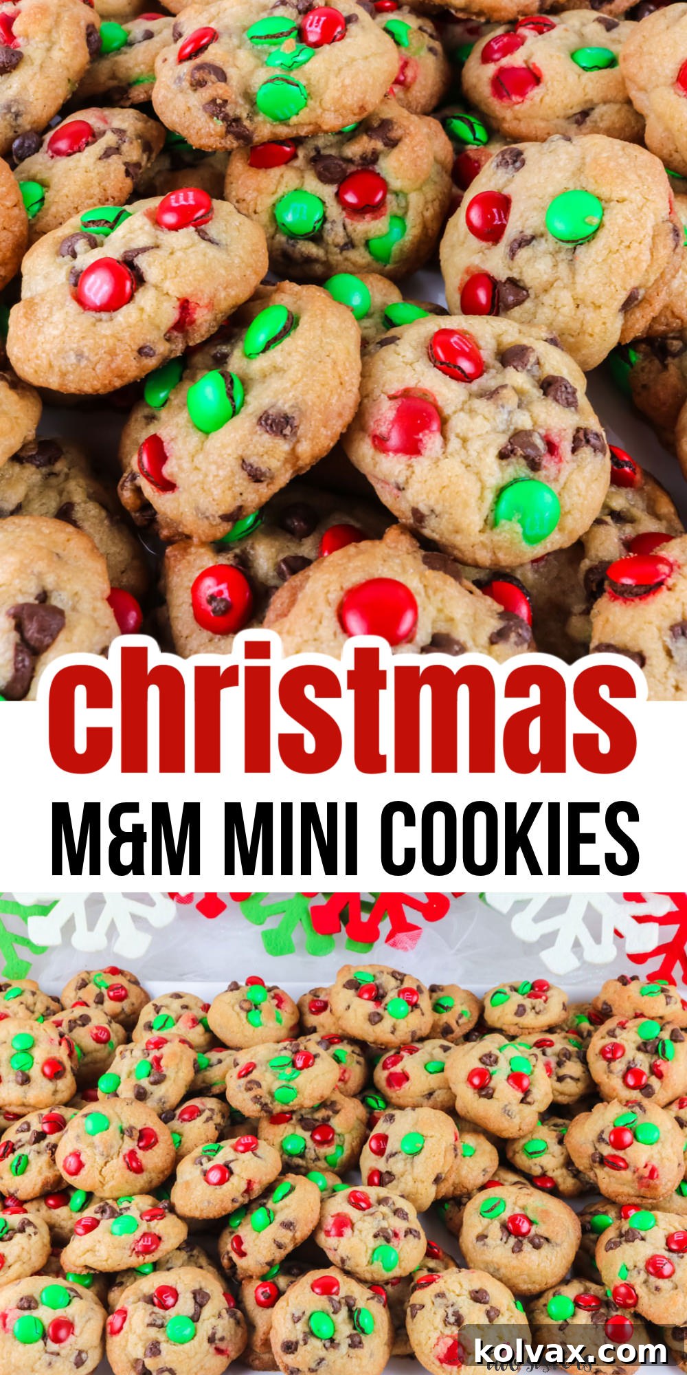 Christmas M&M Mini Cookies for Pinterest