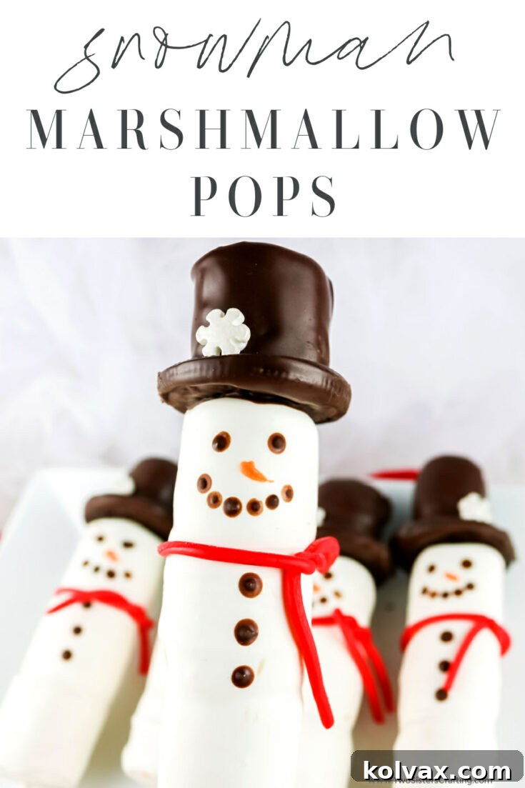Snowman Marshmallow Pops for Pinterest