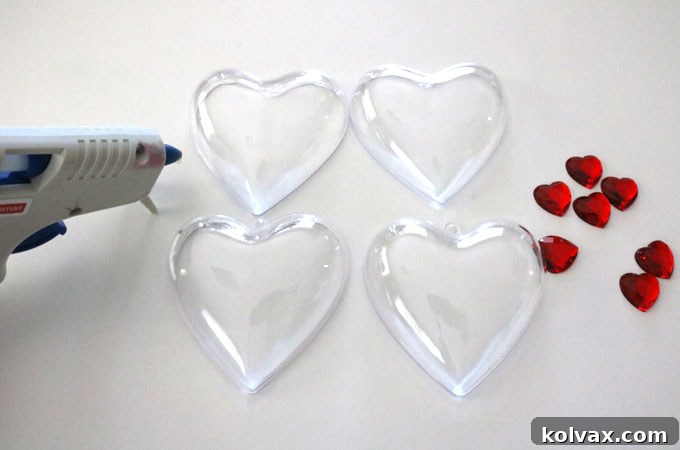 Supplies for the Plastic Heart containers