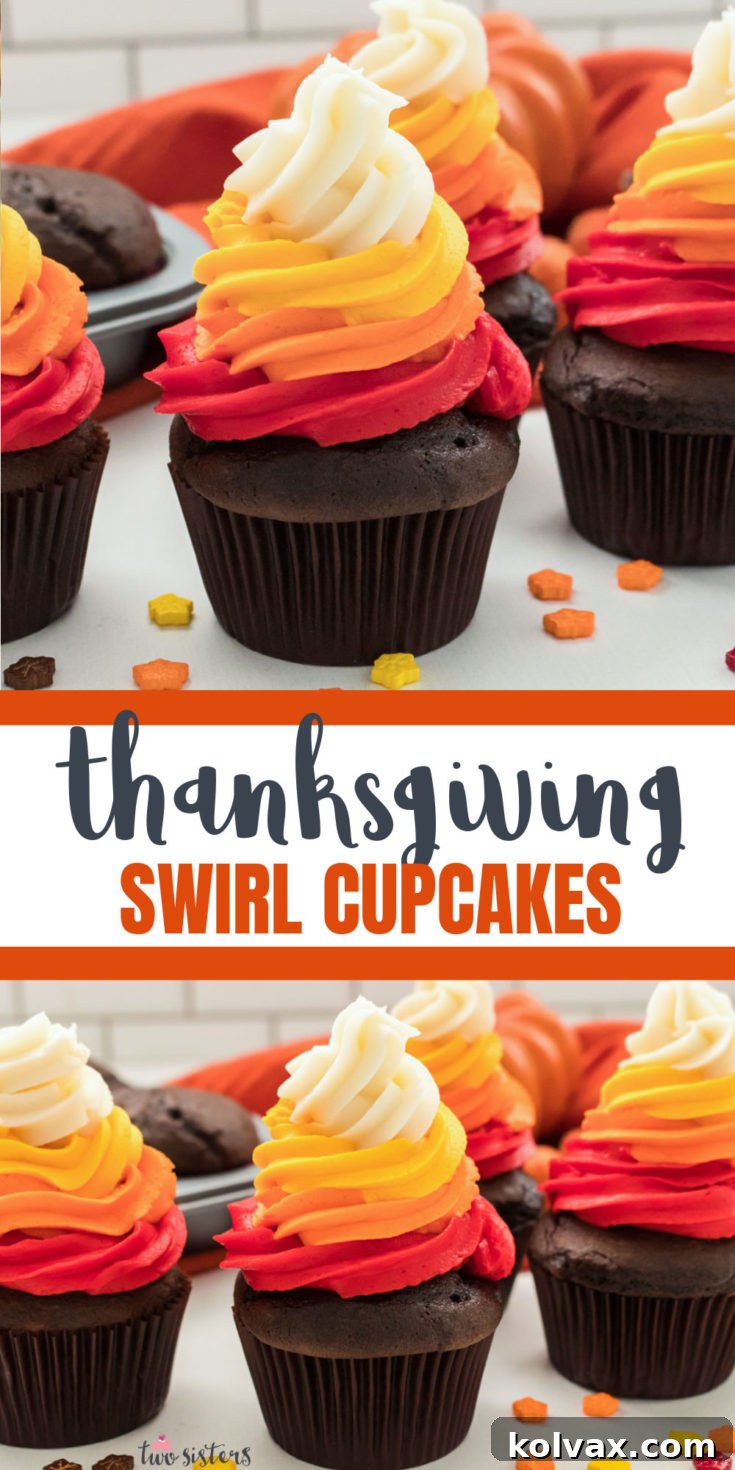 Harvest Thanksgiving Cupcakes pinnable image