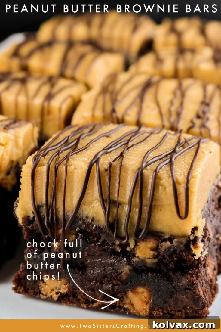 Peanut Butter Brownie Bars on a white platter