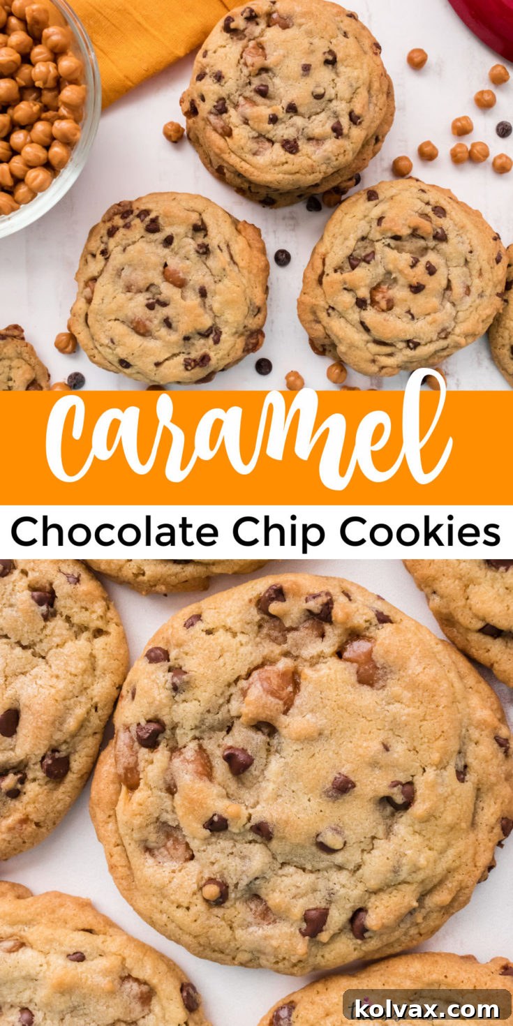 Caramel Chocolate Chip Cookies on Pinterest