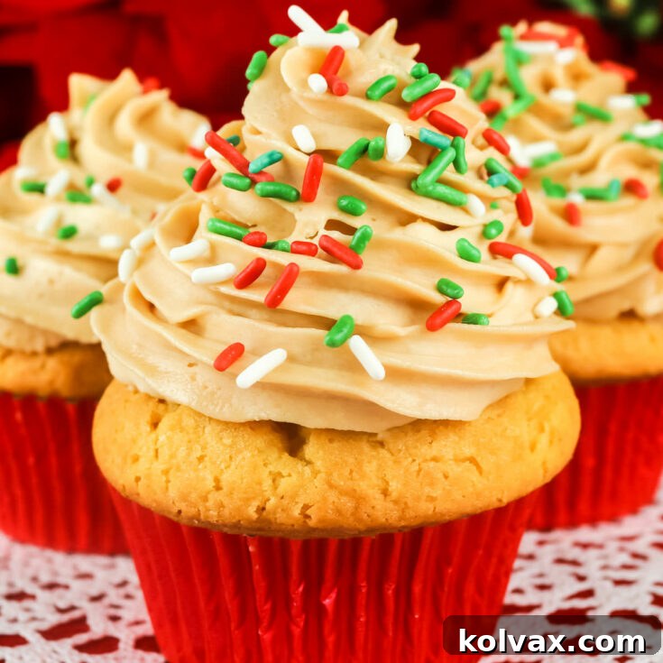 Eggnog Cupcakes with Butter Rum Frosting