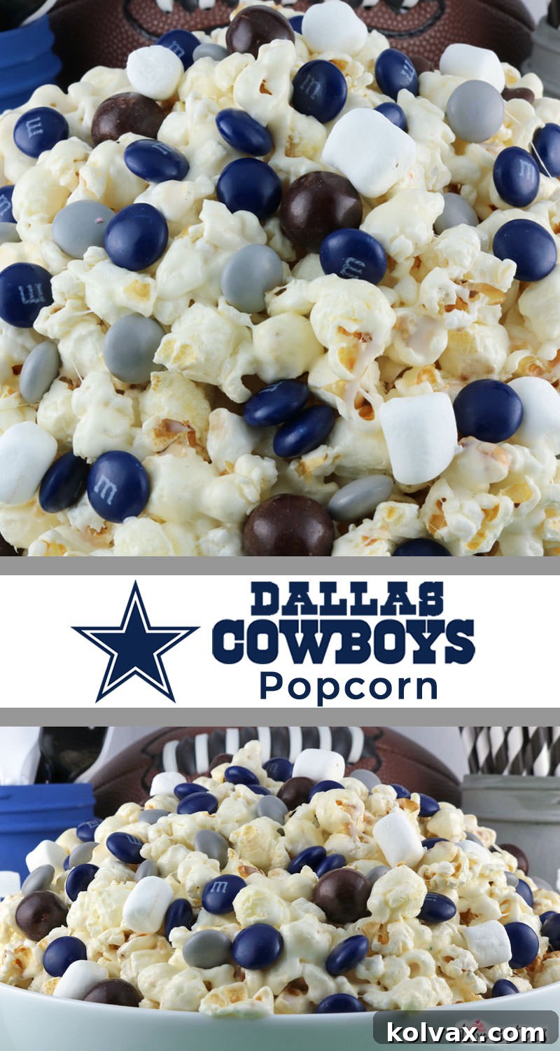 Dallas Cowboys Popcorn presented beautifully for a football event.