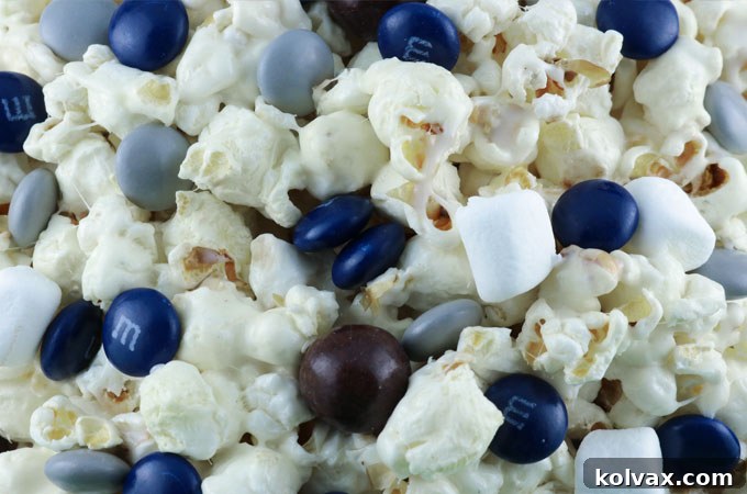 Dallas Cowboys Popcorn with marshmallow glaze and candy toppings.