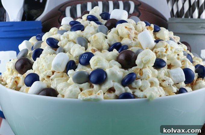 Dallas Cowboys Popcorn cooling on a baking sheet.