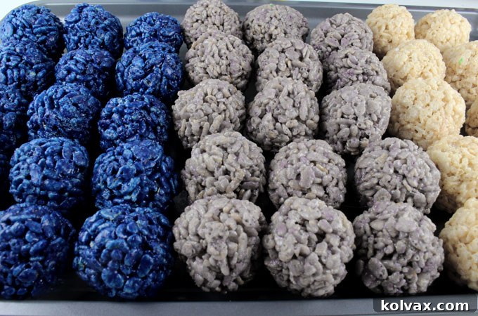 Assorted Dallas Cowboys Rice Krispie Bites in team colors