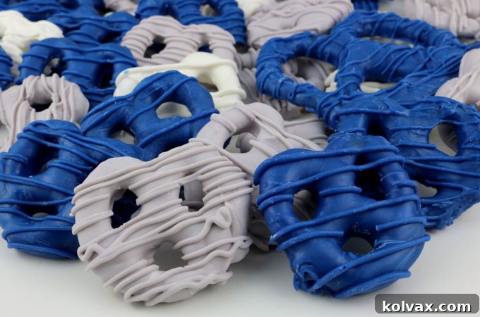 Lone Star Pretzels 4 Dallas Cowboys Pretzels arranged on a platter, showcasing the sweet and salty football game day goodness.