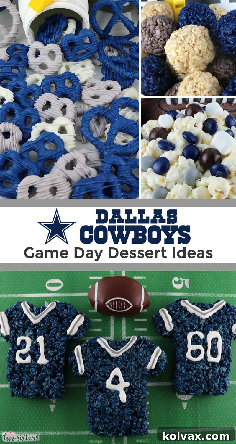 Assortment of Dallas Cowboys Themed Snacks for a Football Party
