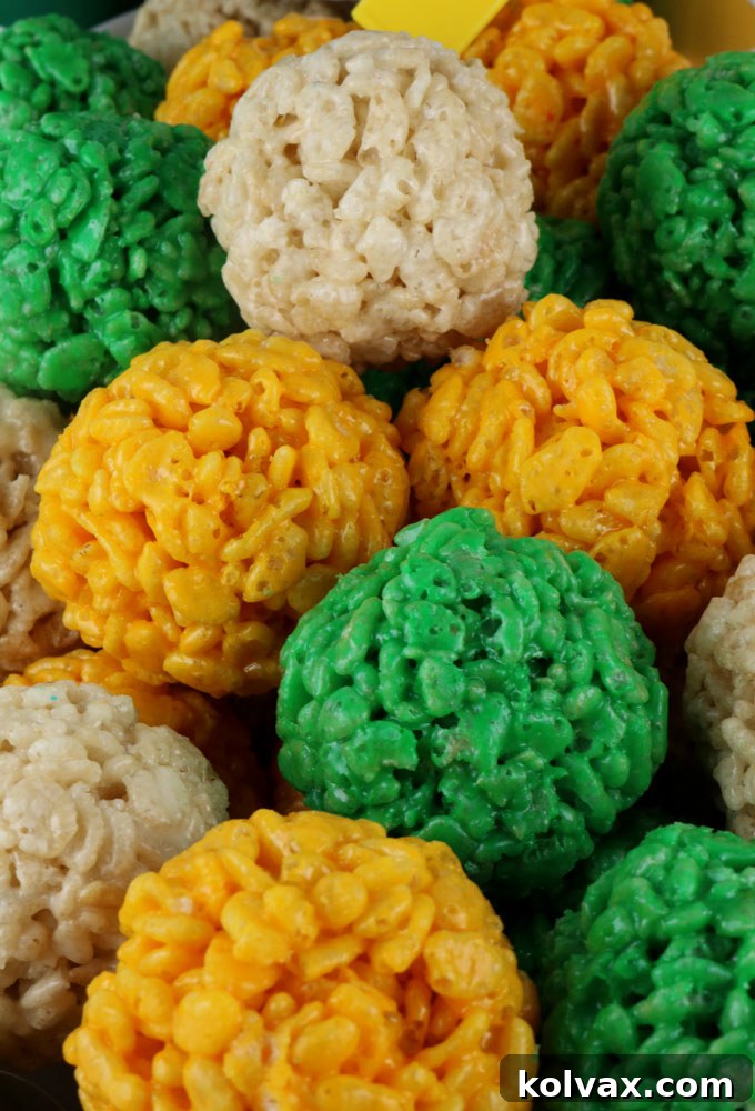 Green Bay Packers Rice Krispie Bites - Delicious and colorful game day dessert.