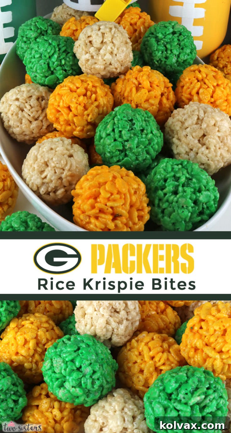 Green Bay Packers Rice Krispie Bites for game day