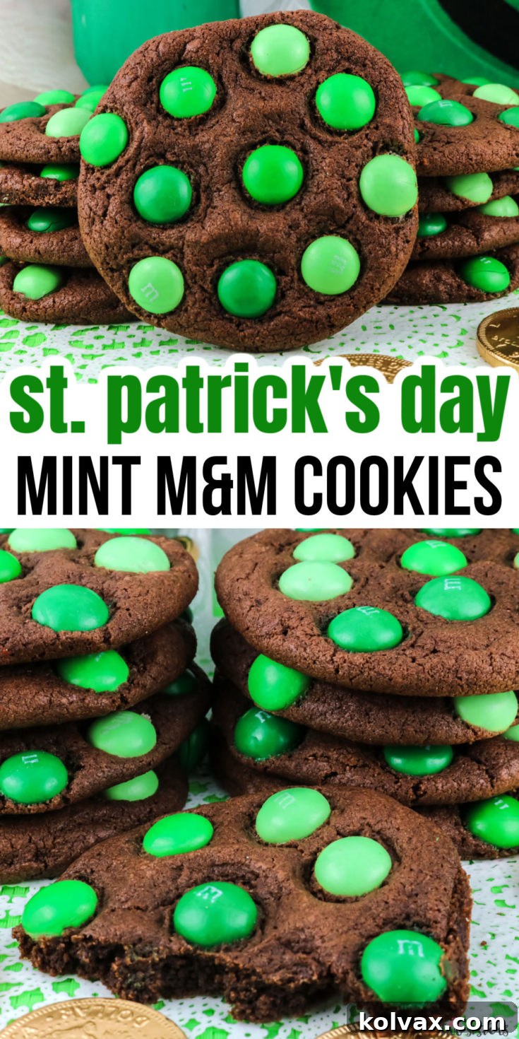 St. Patrick's Day Mint M&M Cookies