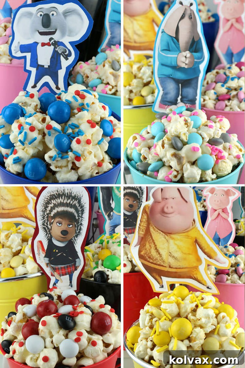 Sing Popcorn with Character Stick Ready for Movie Night