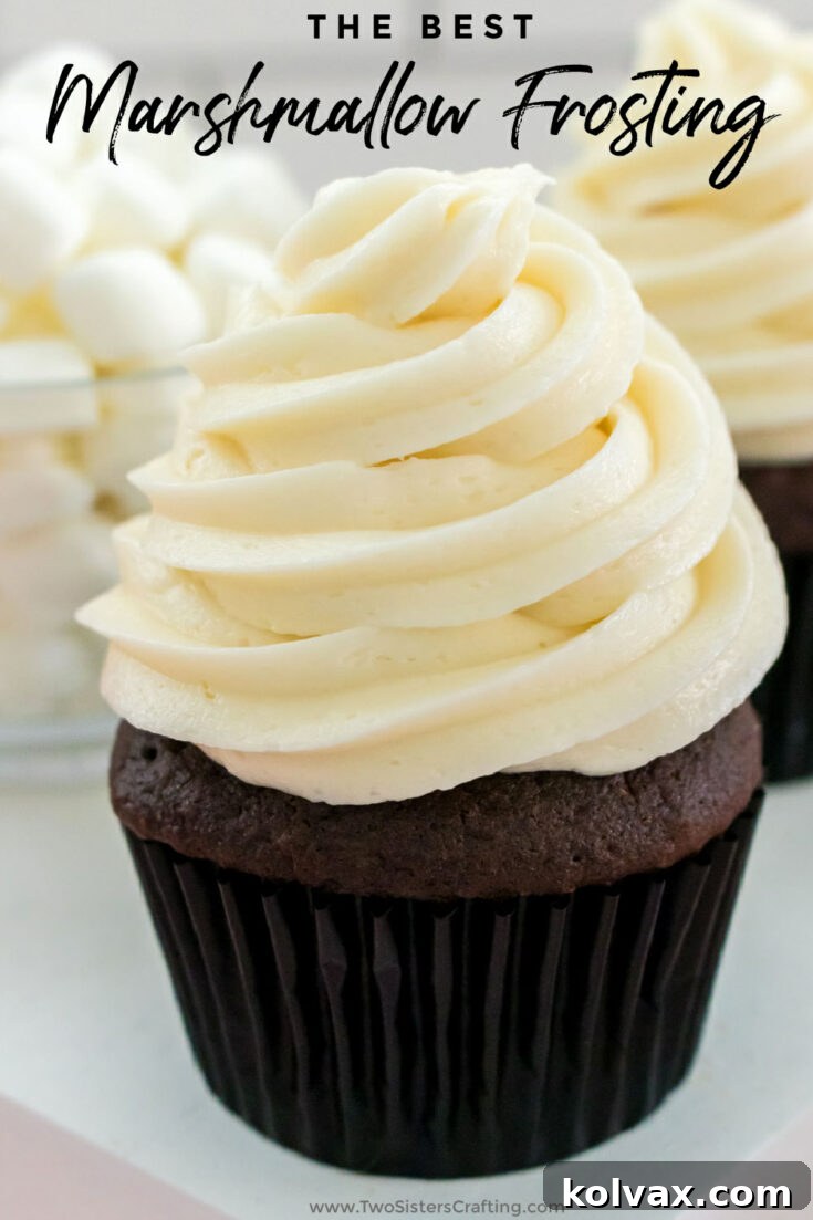 Pinnable image for The Best Marshmallow Buttercream Frosting