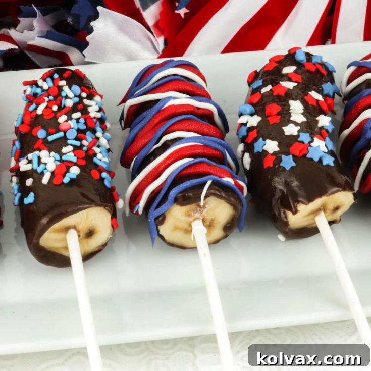 A delectable Frozen Chocolate-Covered Banana, ready to eat, shown in a clean recipe card format.