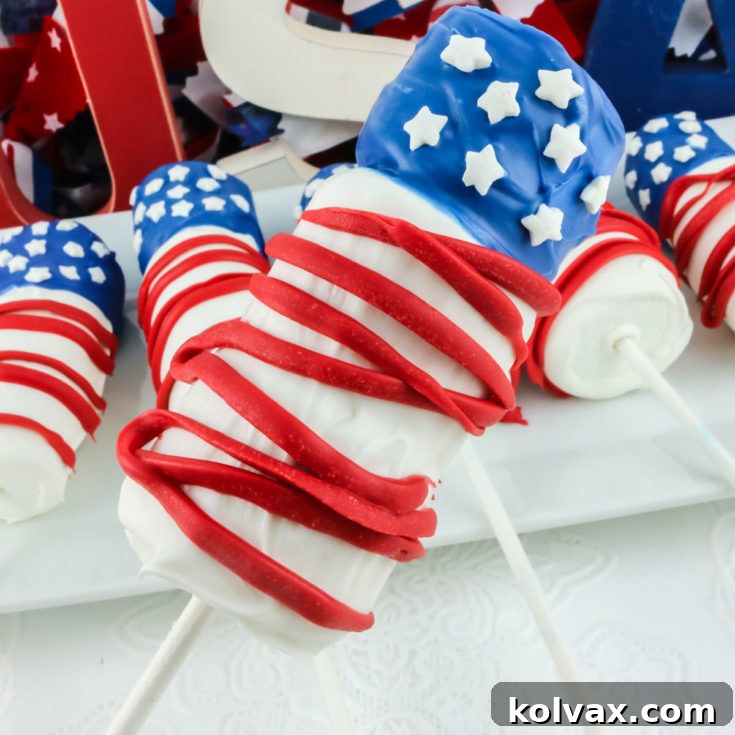 Red White and Blue Marshmallow Pops 7 American Flag Marshmallow Pops