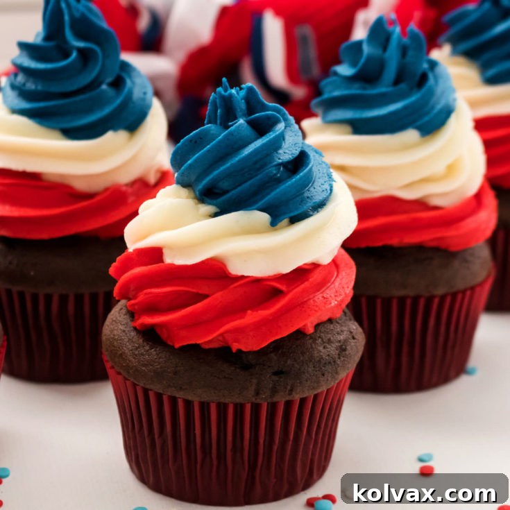 Patriotic Swirl Cupcakes