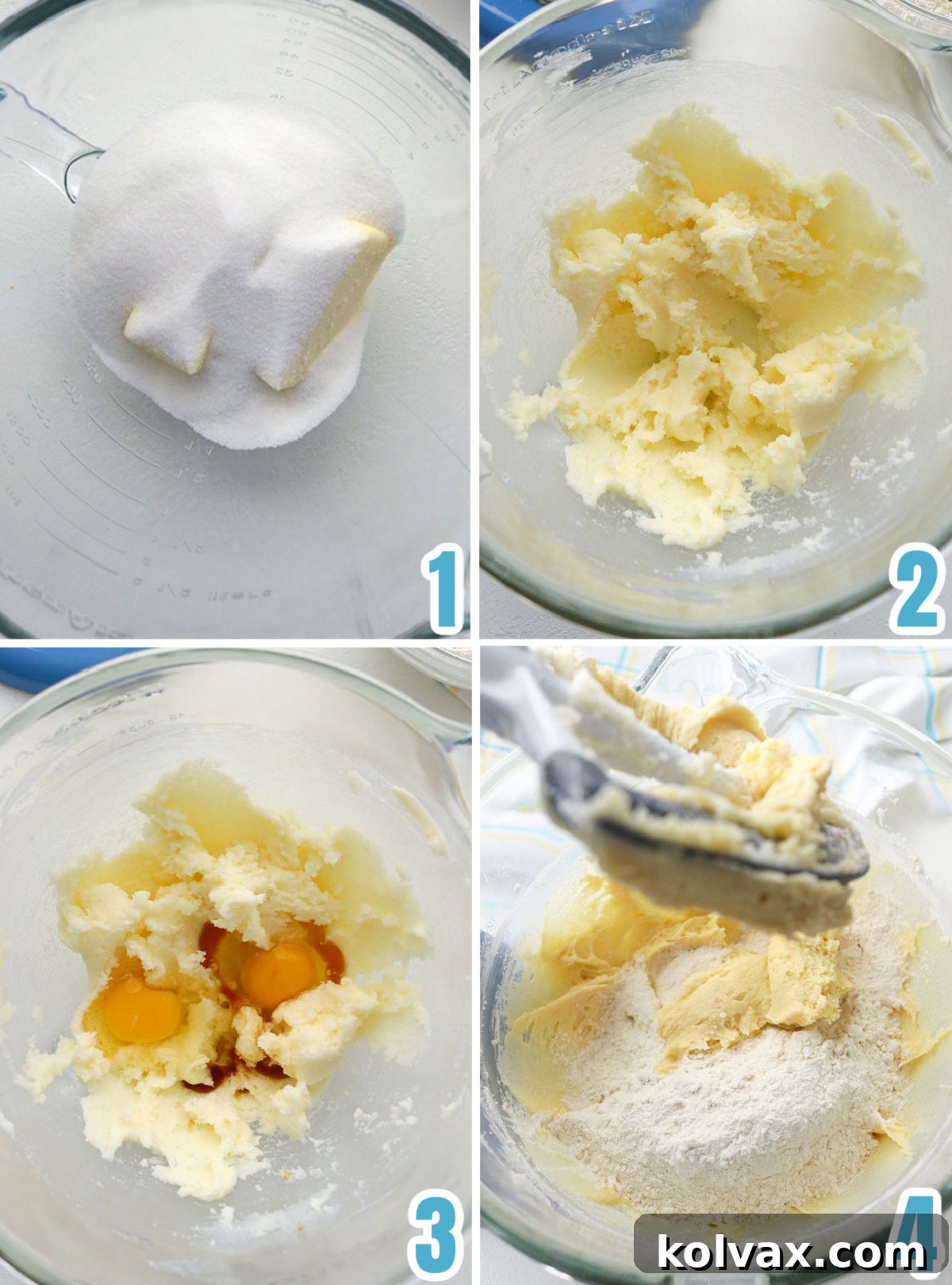 Melt-in-Your-Mouth Snickerdoodle Perfection 3 Collage image showing the steps required to make the Snickerdoodle cookie dough.