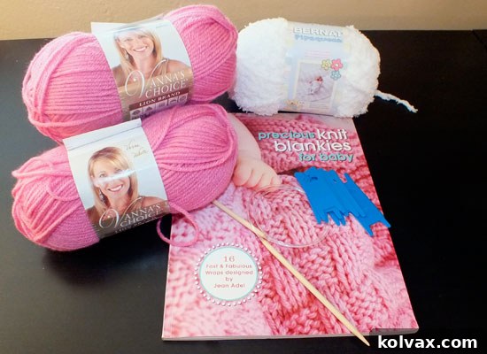 Yarn selections for the Sheep Baby Blanket Project