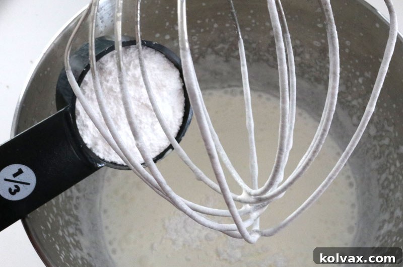 Add Powdered Sugar to Whipping Cream for Smooth Chocolate Frosting