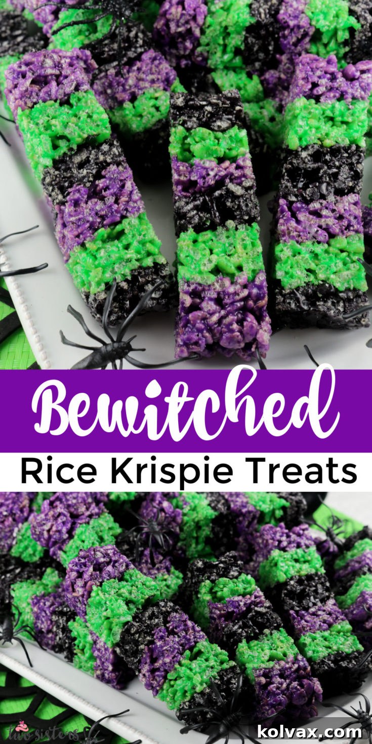Pinnable image for Bewitched Rice Krispie Treat Wands