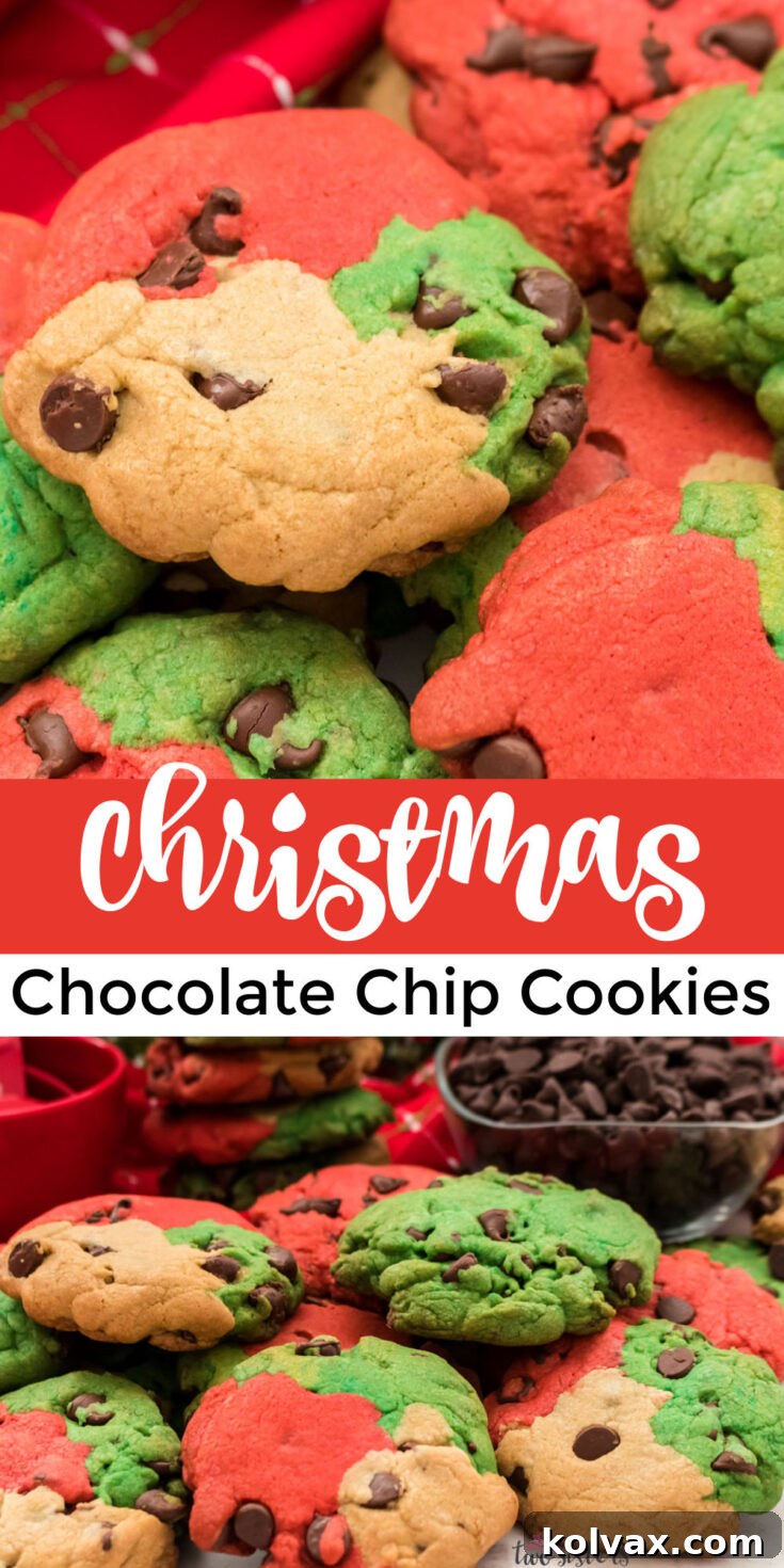 Christmas Chocolate Chip Cookies pinnable image
