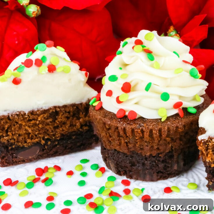 Brownie Gingerbread Cupcakes - A Delicious Holiday Treat