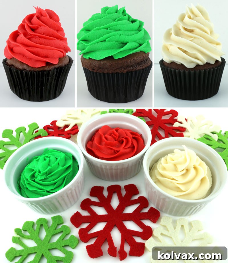 Elevate Your Holiday Bakes with Perfect Frosting 8 A Collection of Red, Green, and White Christmas Frosting