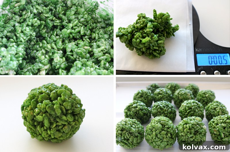 Step-by-step guide to making Green Rice Krispie Bites for Eagles fans