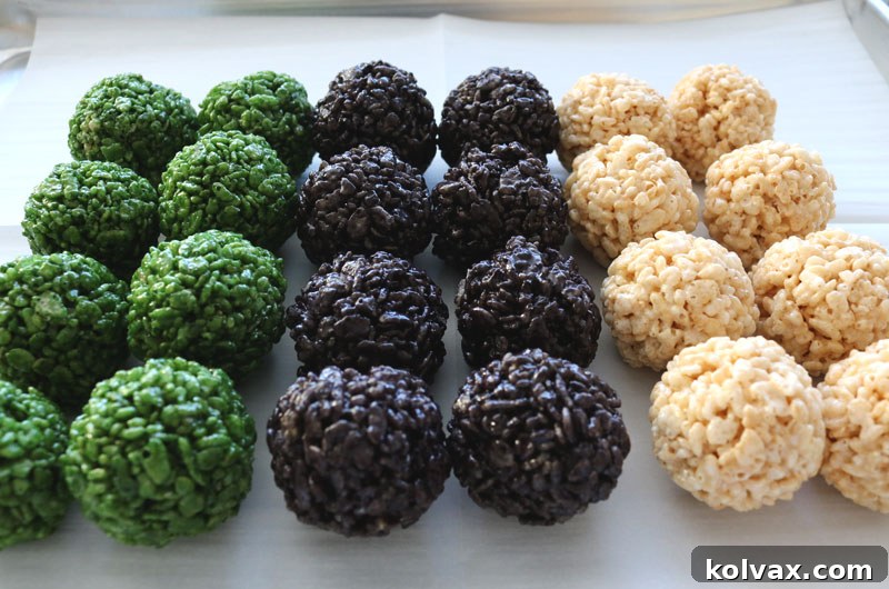 Assortment of Philadelphia Eagles Rice Krispie Bites ready for a party