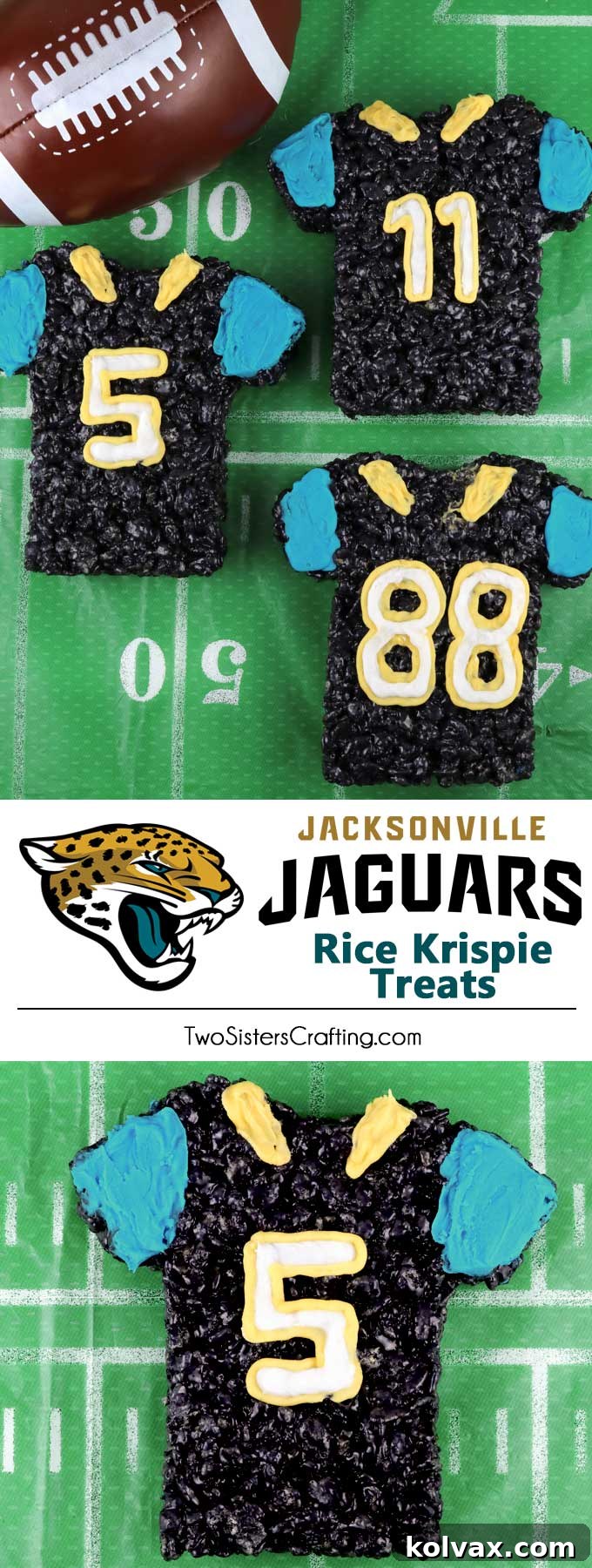 The ultimate game day spread featuring Jacksonville Jaguars Rice Krispie Treats, making every football event a sweet victory.