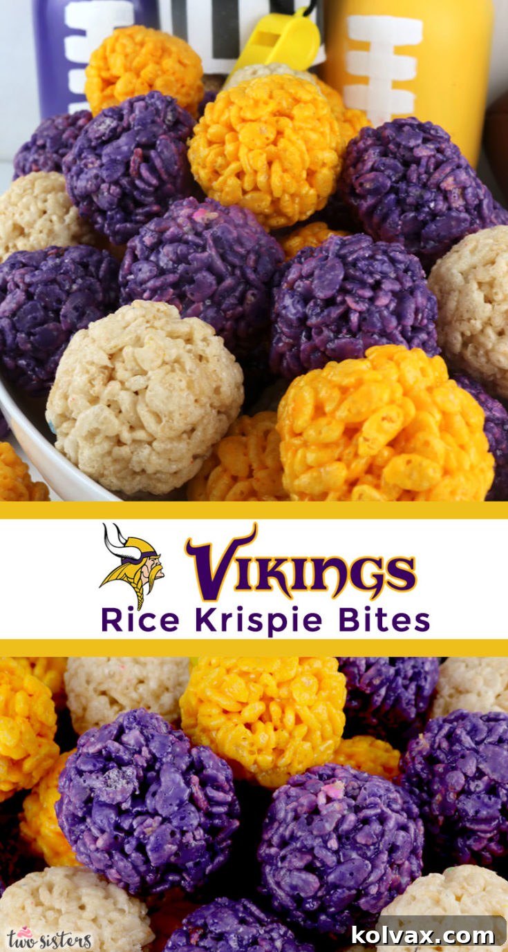 Minnesota Vikings Rice Krispie Bites Recipe Card