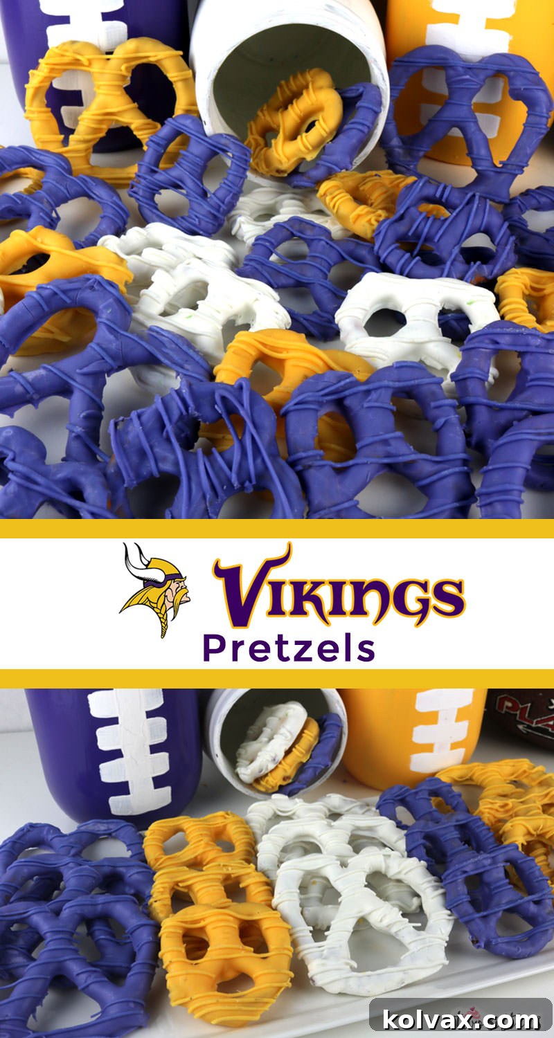 Vertical shot of Minnesota Vikings Pretzels
