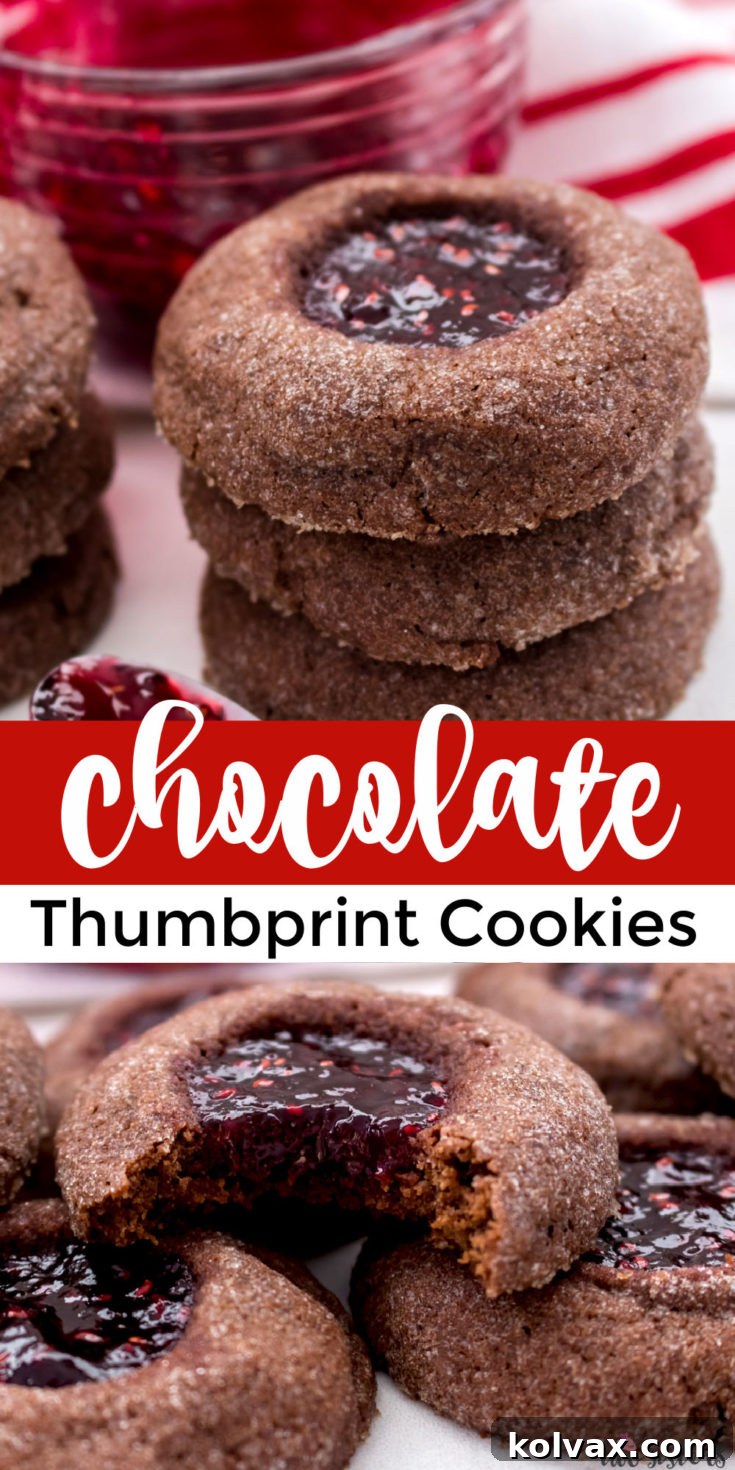 Chocolate Thumbprint Cookies with Raspberry Jam