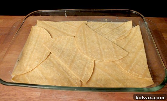 Second Layer of Chicken Tortilla Casserole with Corn Tortillas