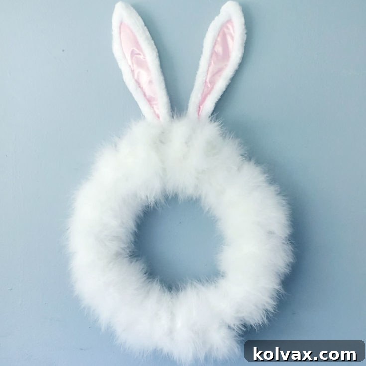 DIY Easter Bunny Wreath: A quick and easy craft project for a festive Easter decoration.
