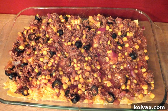 Second meat layer added to Enchilada Casserole
