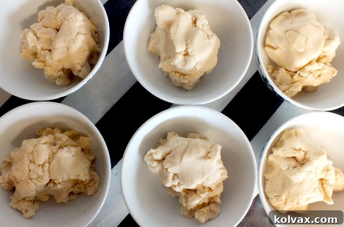 Divide sugar cookie dough