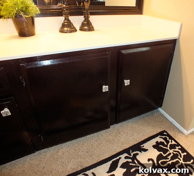 Painting bathroom cabinets step-by-step for a budget makeover