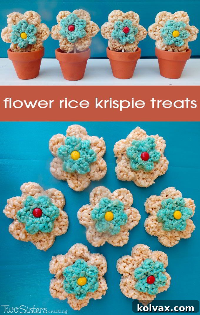 Delightful Flower Rice Krispie Treats Arranged on a Plate for a Celebration