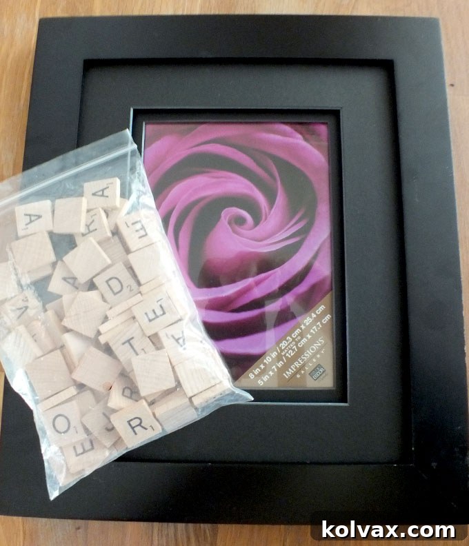 Scrabble Picture Frame Supplies